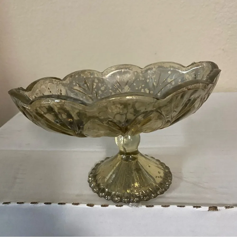 Accent Decor Gold mercury Carraway Pedestal Dish Flower Vase Wedding Centerpiec
